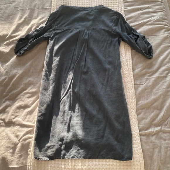 Anthropologie/Cloth & Stone - Tencel Chambray Lace Up Shirt Dress, XS - Picture 7 of 8